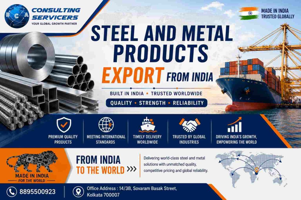 Steel and metal products export from India to global markets